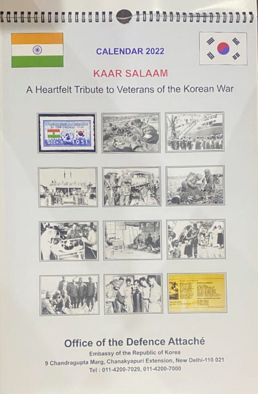 Korean embassy dedicates year 2022 calendar to Korean War veterans in